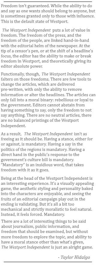 Oo3 - Westport Independent - TH